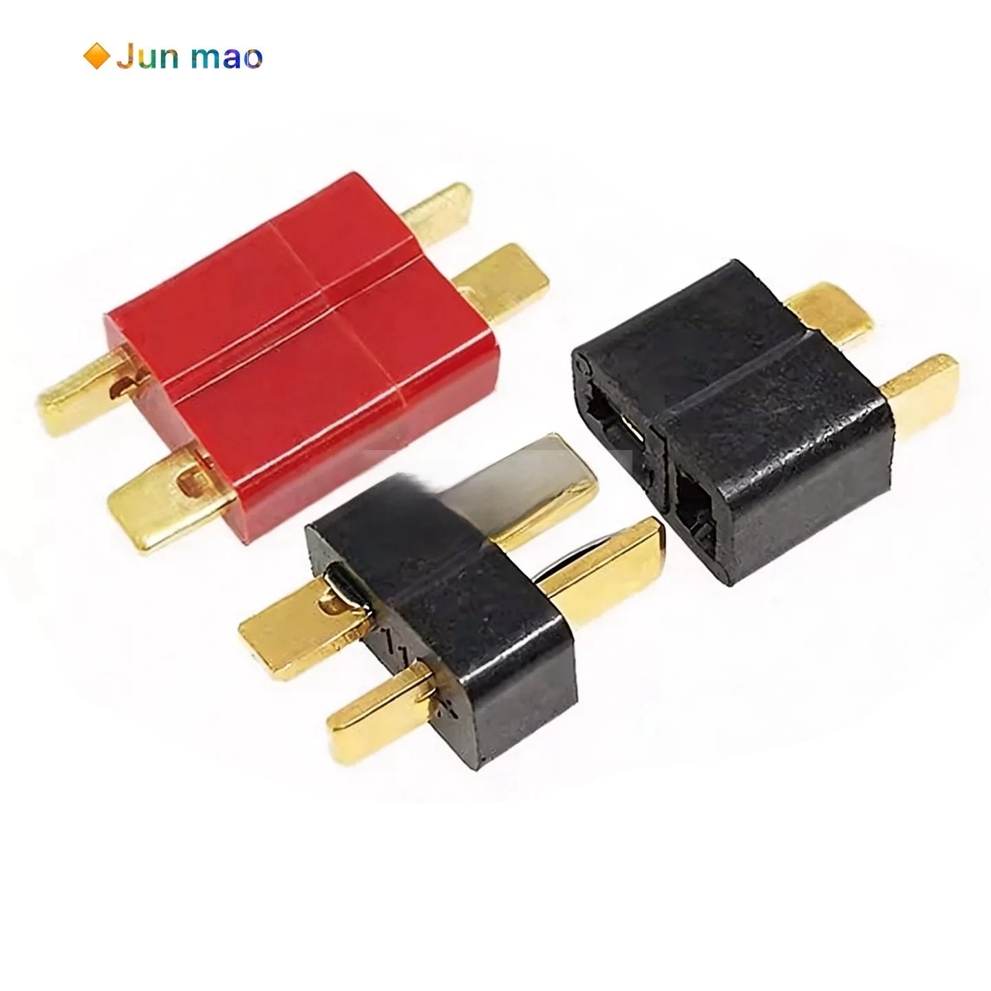 5 pairs of all copper male and female T-shaped plugs, docking sockets, gold-plated T-shaped power connectors, male and female