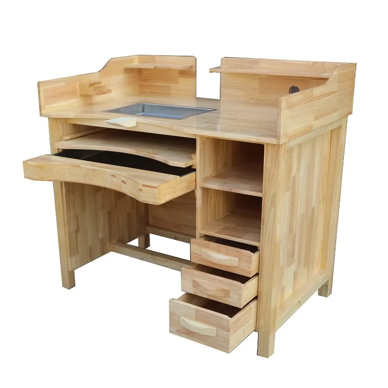 2026 high quality solid wood jewelry workbench electroplated jewelry