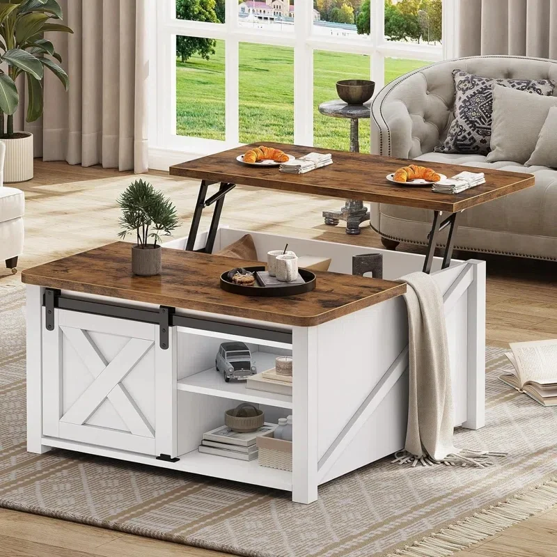 

China Supplier Farmhouse Style Living Room Furniture Country Wooden Modern Lift Table Coffee Table