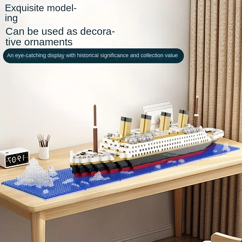 Titanic cruise ship small particle assembly building blocks male and female couples male and female gifts boutique decoration