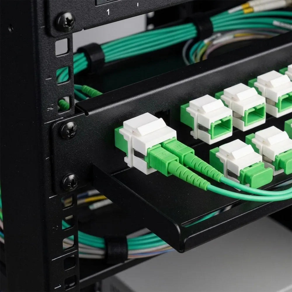 1-5PCS SC/APC Fiber Optic Coupler Jack Module for Patch Wall Panel Fiber Cable Adapters SC Single Module Interface Connector