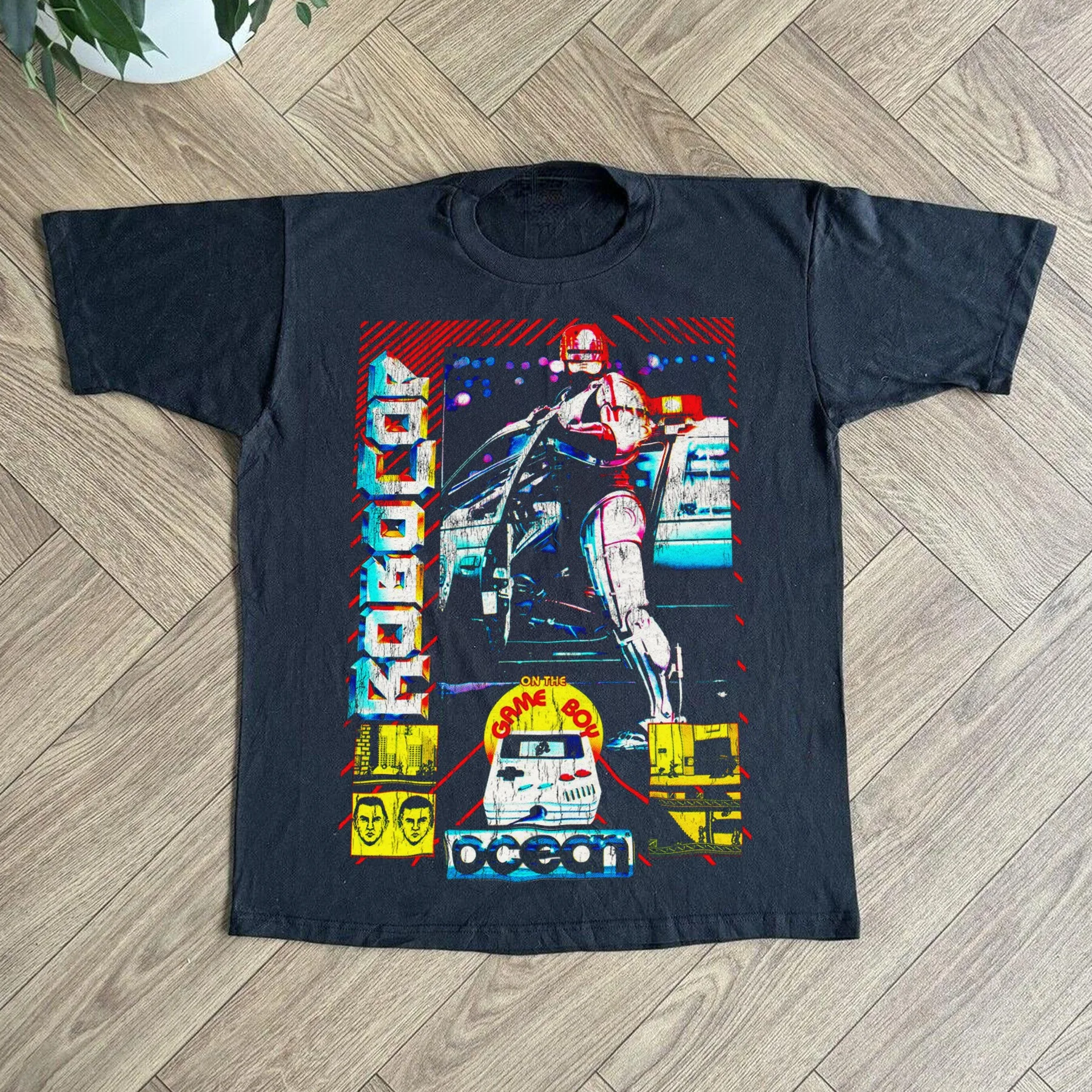 Vintage 90s RoboCop Game Boy Promo Graphic T-Shirt Cotton Men Women Streetwear Tee