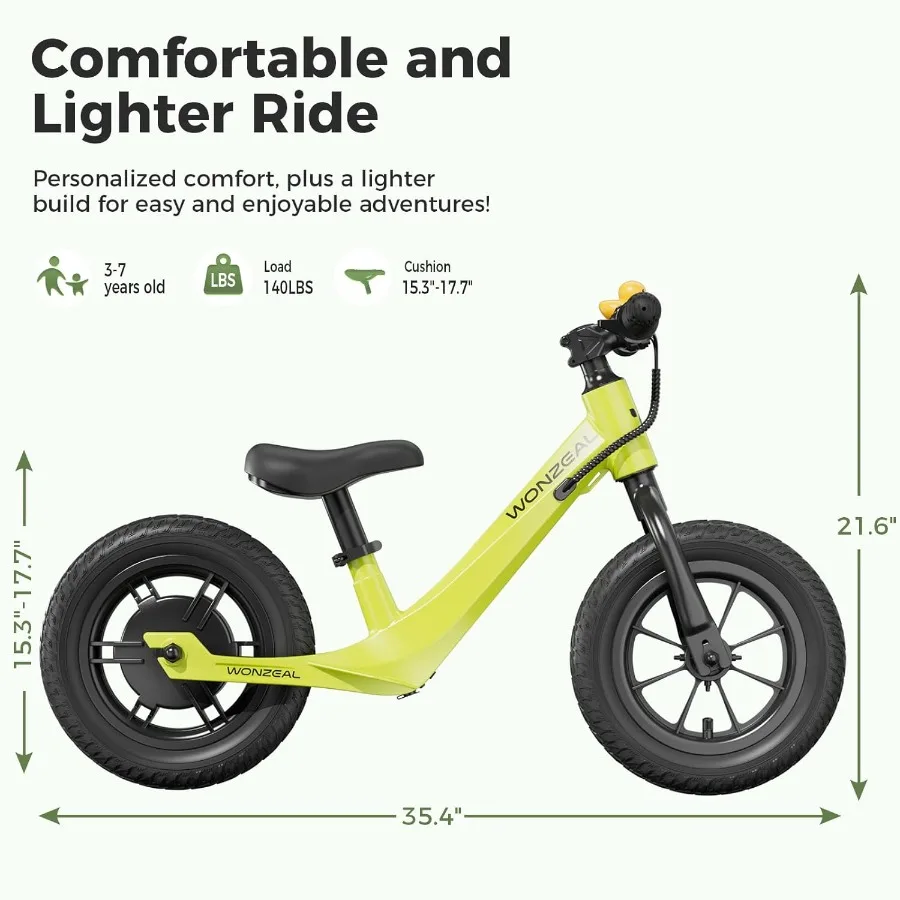 電動バランスバイク 3～5歳向け 150W 幼児用バランスバイク 12インチ空気入りタイヤ 調節可能なシート付き