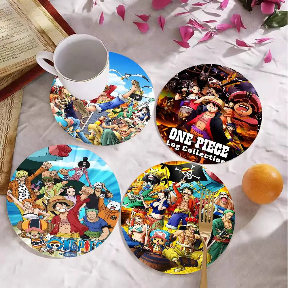 Straw Hat Pirates Popular Anime O-One P-Piece Pattern Coaster Tea Cup Heat Insulation Pad Anti-scalding Table Bowl Plate Mat