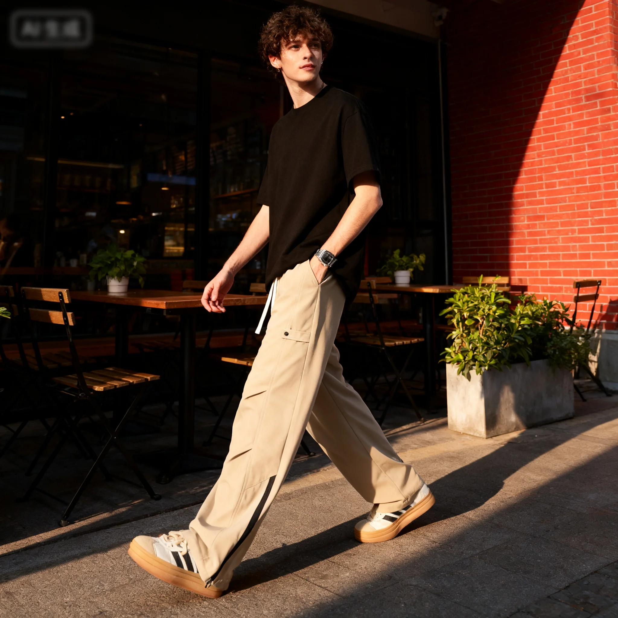 

Мужские брюки десантника в стиле ретро, модные мужские весенне-осенние свободные повседневные брюки на молнии, брюки для бега по краю