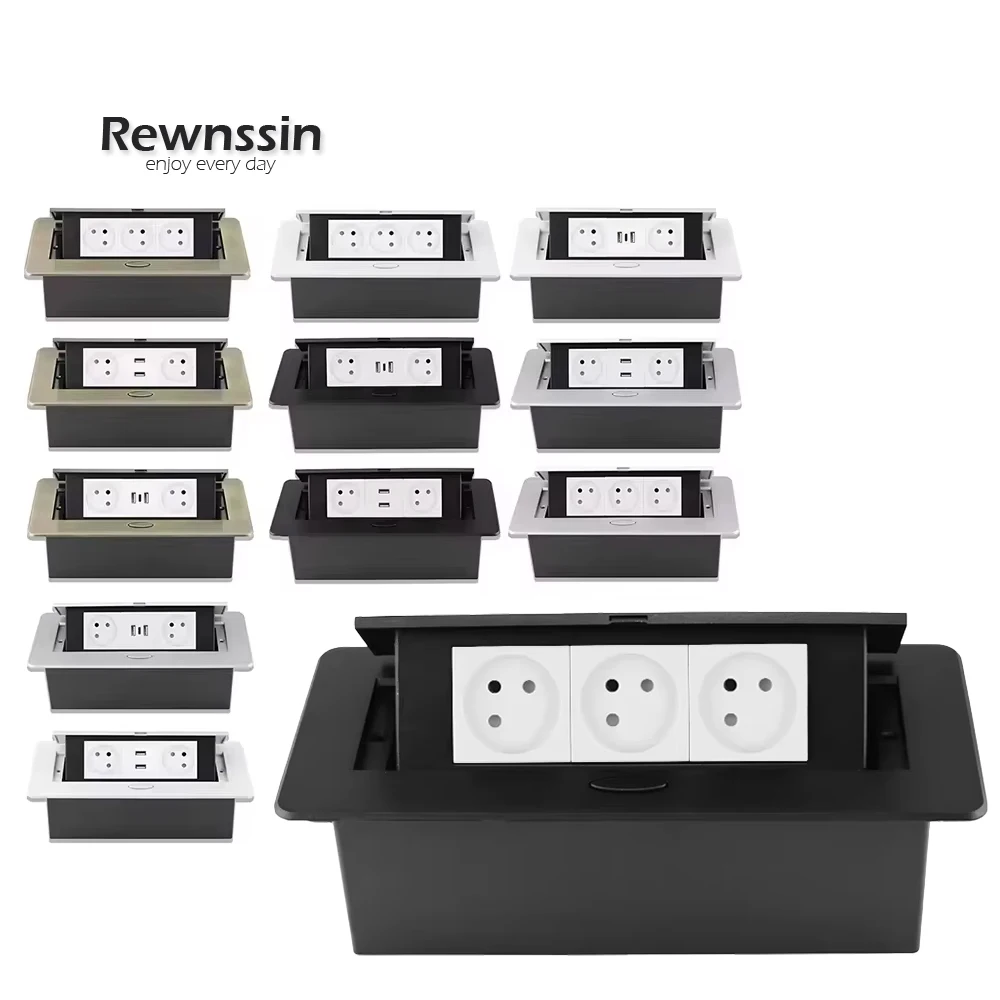 

Оснащенные скрытые многофункциональные розетки USB Type-C, розетка 250 В, подходит для домашних конференц-залов, офисов, настольных выдвижных розеток