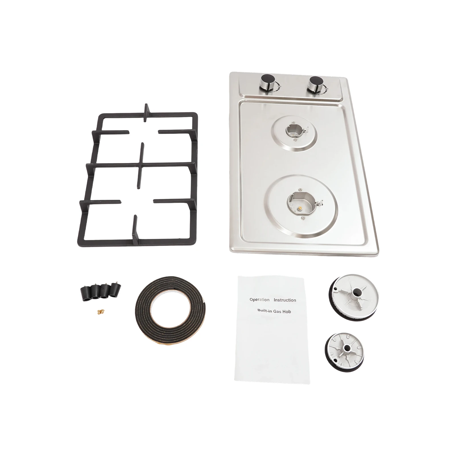 Tragbarer Gaskocher 3KW+1,75KW 2-Brenner-Gaskocher 51*31*10cm Edelstahl-Gaskochfeld für Outdoor-Camping/Picknicks/Wanderungen/Wohnwagen – Detail 4