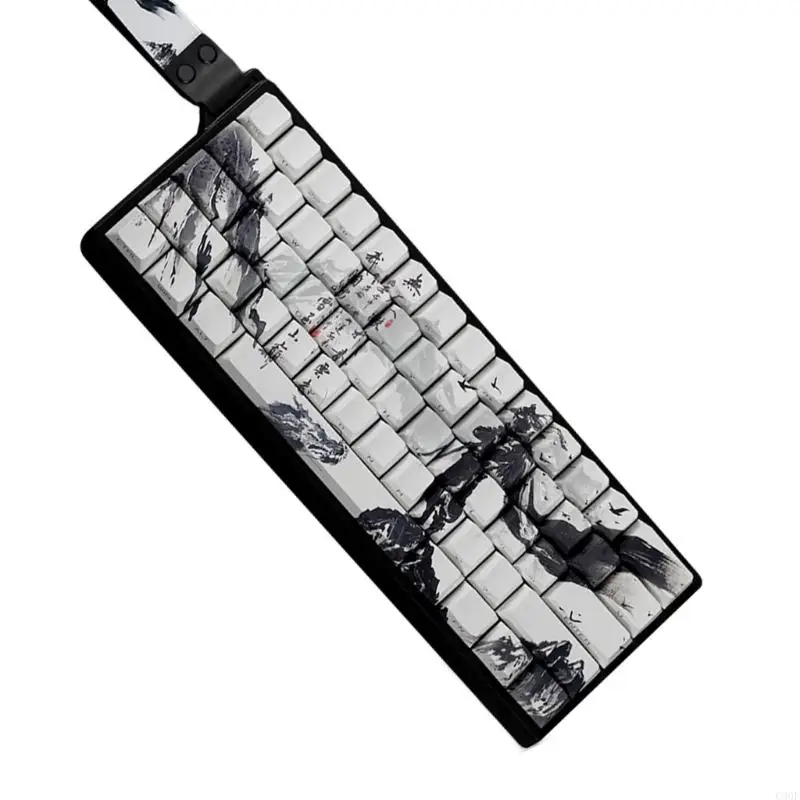 C90F 60% 68% PBT Keycaps Side Printed Original Profile ANSI ISOs Layout 61/64/68 Key