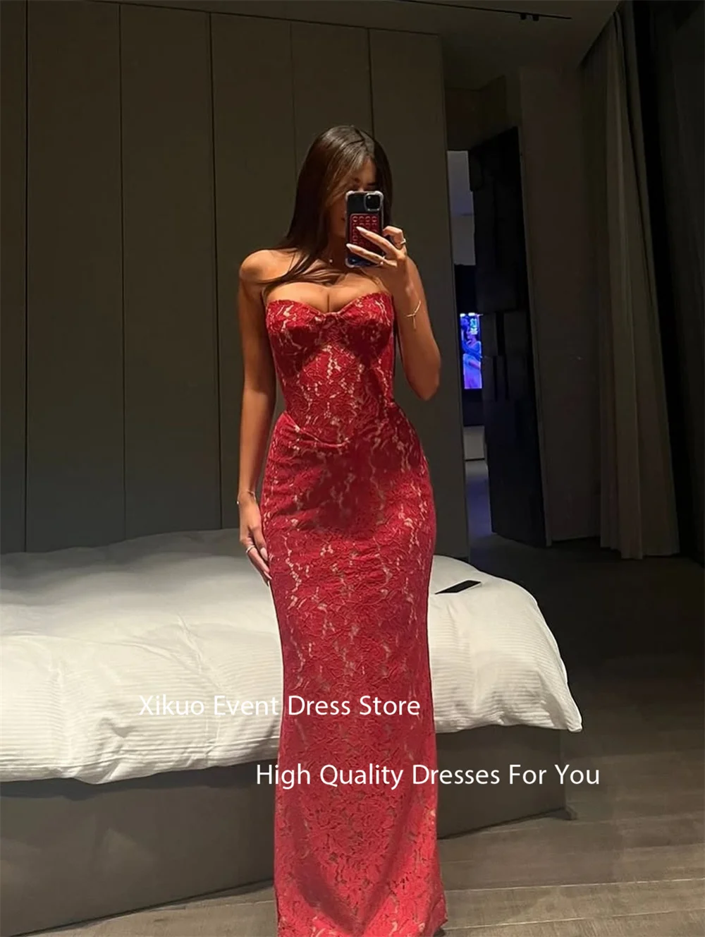 Xikuo Sweetheart ลูกไม้ชุดราตรีโรแมนติก Mermaid Graduation Gowns อย่างเป็นทางการ Appliques แขนกุดชุดชื่อเสียงที่กําหนดเอง