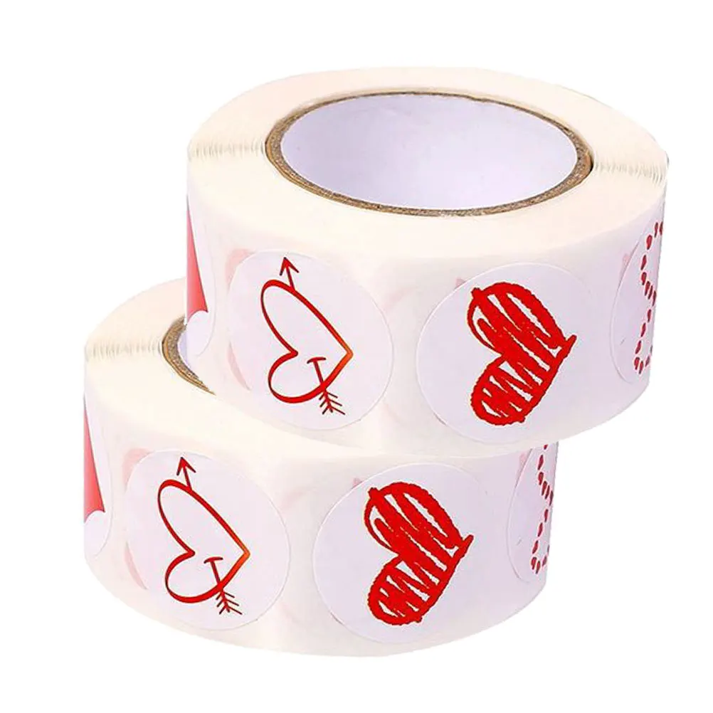 

Heart Shaped 2 Rolls Copper Plate Valentine Labels Easy Remove Decor Gift Sealing Cookies Valentines Sealing Stickers Candy Bags