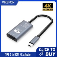 HDMI-Compatible 4K Adapter USB C USB3.1 Male to HDTV Female Converter Cable for iPhone 12-17 Xiaomi Laptop Tablet TV MacBook