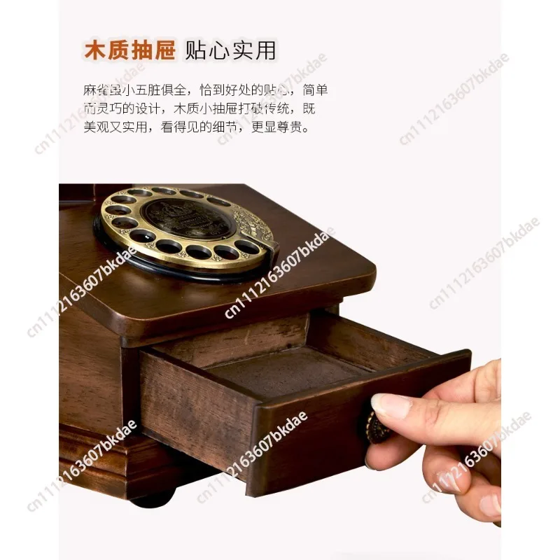 Retro Corded Rotary Telephone With Electronic Ringtone, 1 Drawer, Classic Style Dial Telephone For Home And Office Decoration