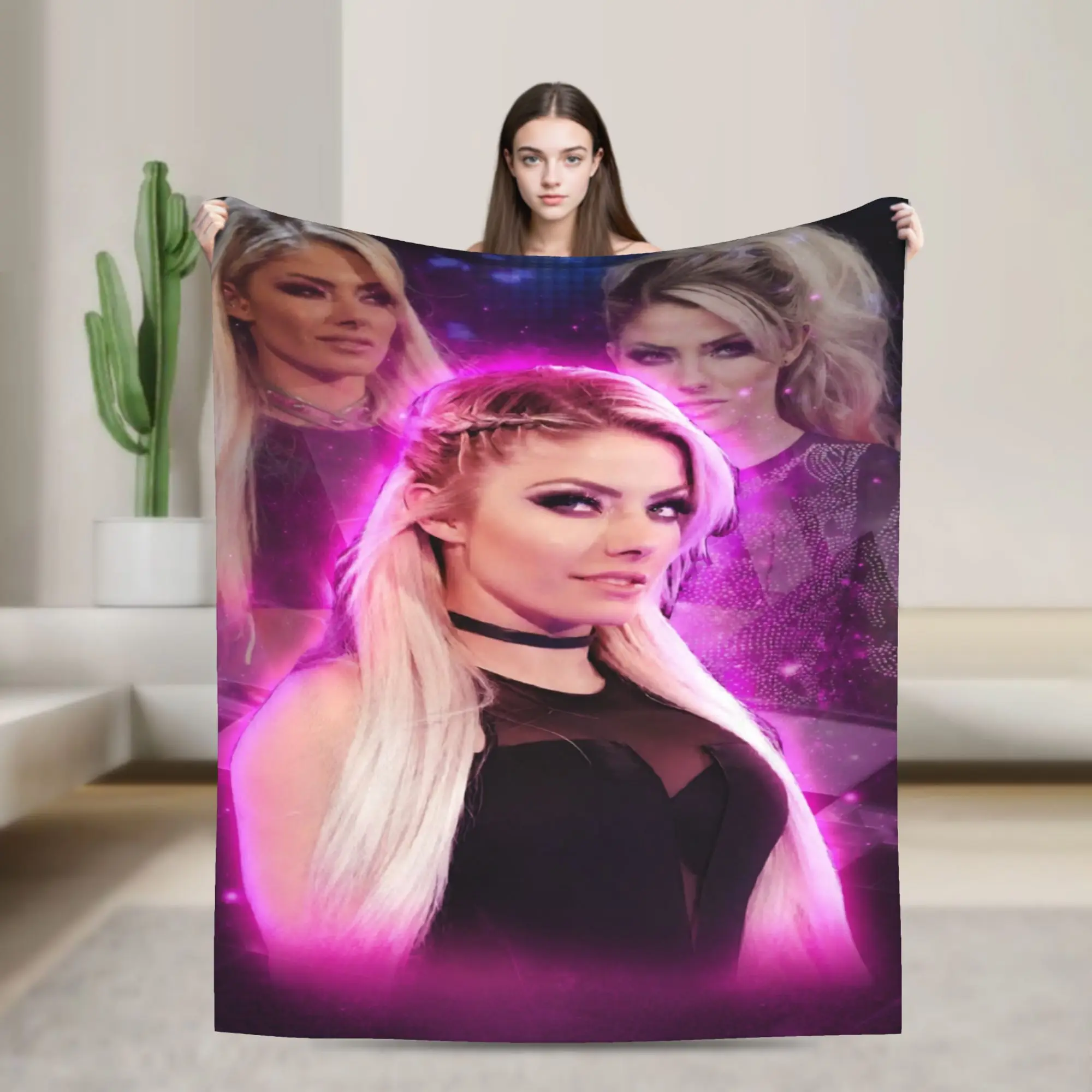 Super Soft  Alexa Bliss wrestler Throw Blanket Premium Fleece Flannel Lightweight  Bed Blanket Warm Plush Blankets