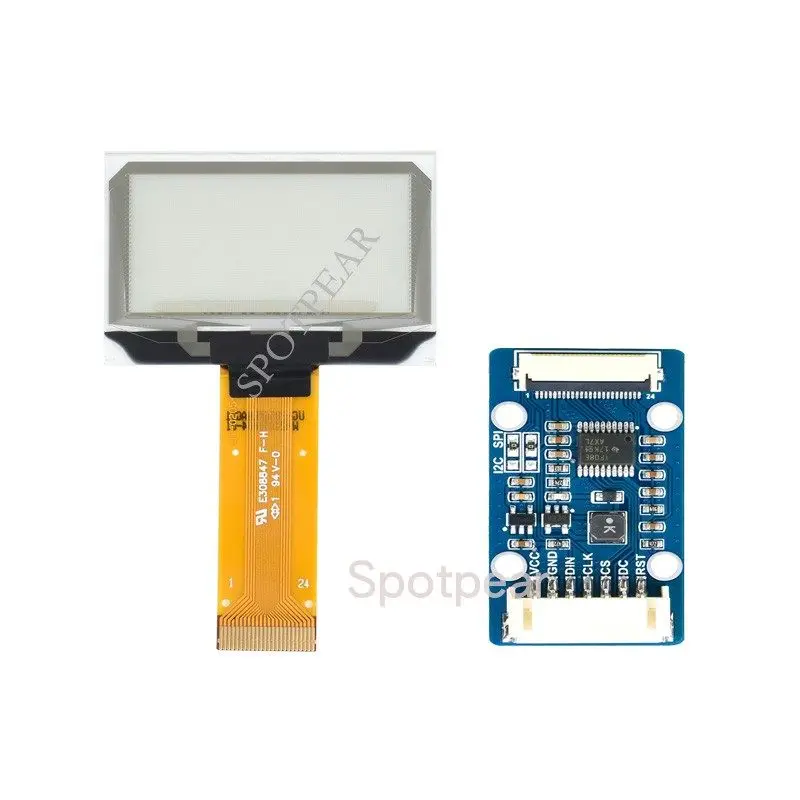 Transparent OLED display  1.51 inches SPI/I2C  blue  suitable for Arduino  Raspberry Pi STM32