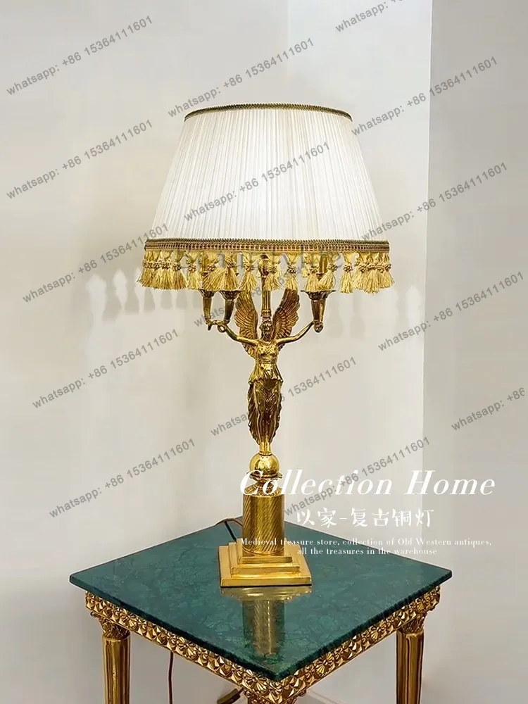 French luxury retro all-copper decorative ornament European bedroom bedside study entrance ornament