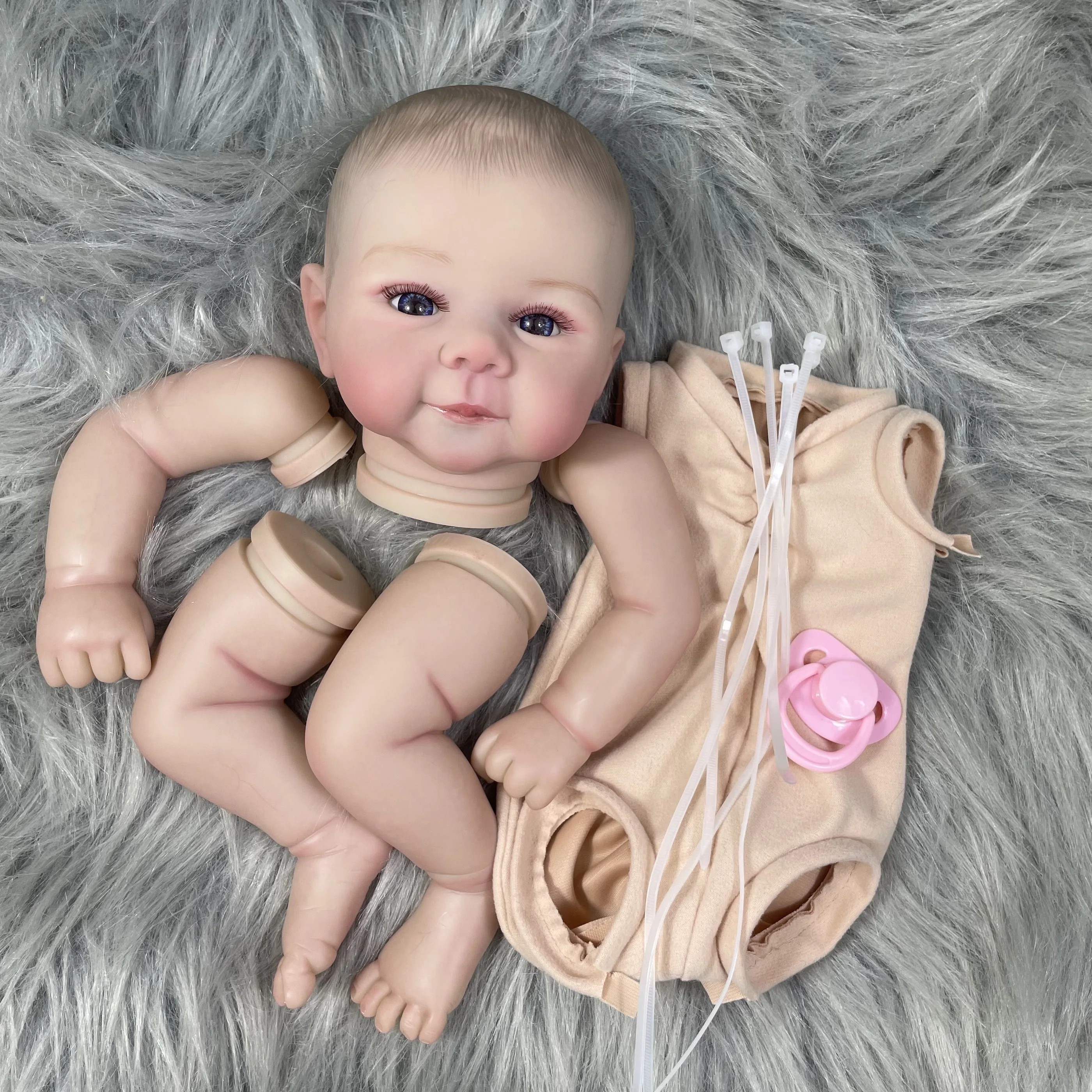 

MRB 19 inch Already Finished Painted Reborn Doll Parts Juliette Cute Baby 3D Painting with Visible Veins Cloth Body Included