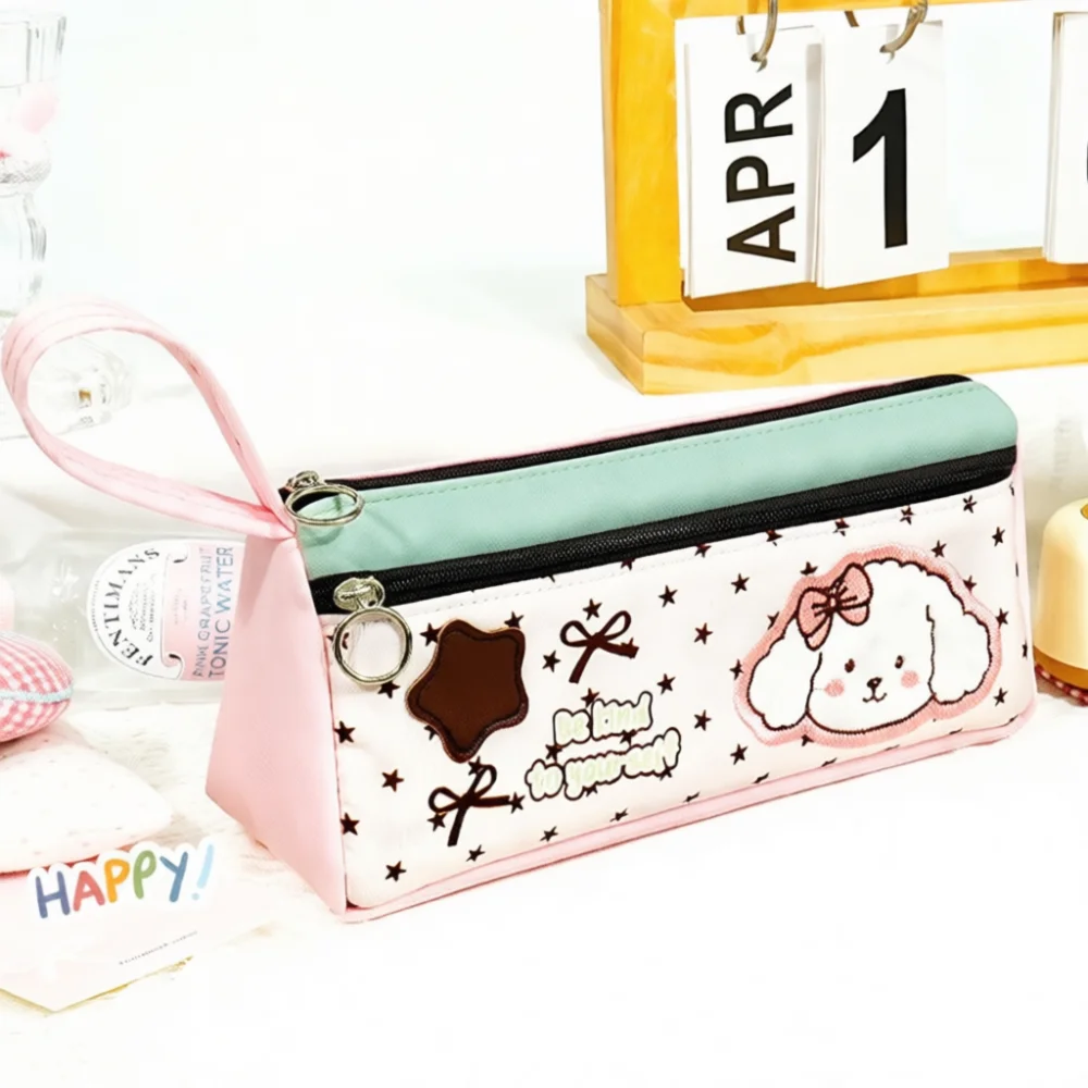 New School Pen Bag For Tongzhuo Minimalist Plaid Pencil Pouch Large Capacity Stationery Storage Organizer Aesthetic Case