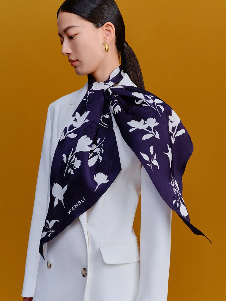 

Wensli Birthday Gift 2025 New Mulberry Silk Silk Scarf Ribbon Women's Neck Scarf Large Diagonal Scarf