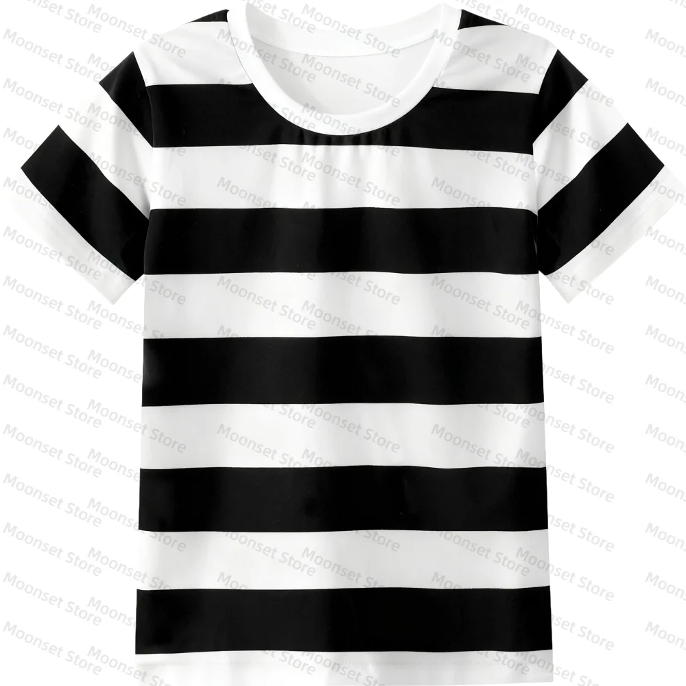 Kontrastfarben mit Streifen, kurzärmeliges neues T-Shirt, T-Shirt für Erwachsene und Kinder, Herren-T-Shirts, Damen-T-Shirts, schnell trocknendes T-Shirt – Detail 5