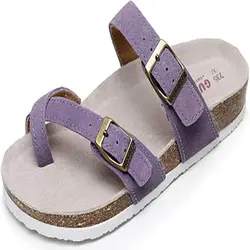 Women's Cork Footbed Slide With Arch Support Comfortable Summer Beach Sandals For Women Girls Ladies