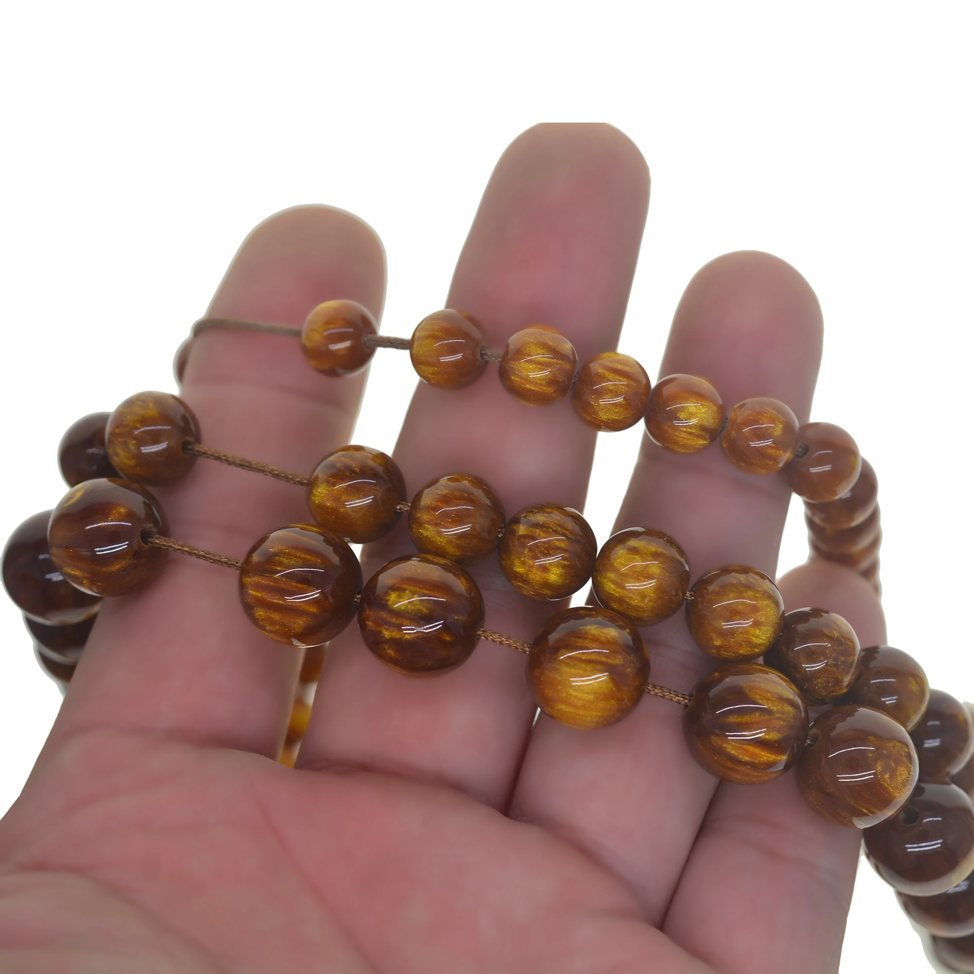 

8/10/12mm synthetic artificial resin Maple silk wood amber round Loose Beads 15''Jewelry DIY Making