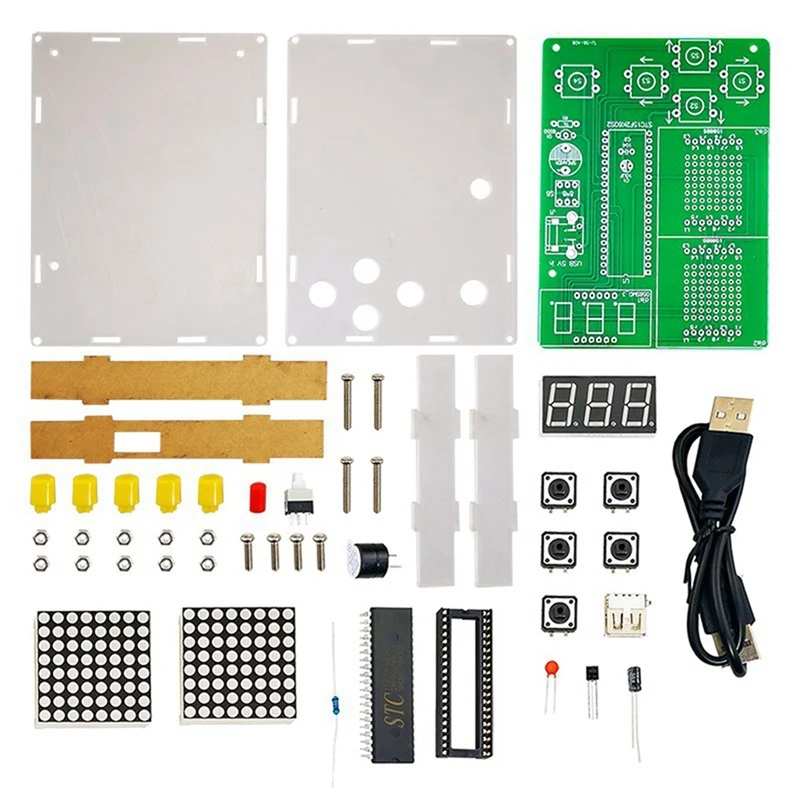 ABAE-DIY Pixel Game Maker Kit Electronics DIY Soldering Project Practice Solder Learning Assembly With Shell Race Car Games