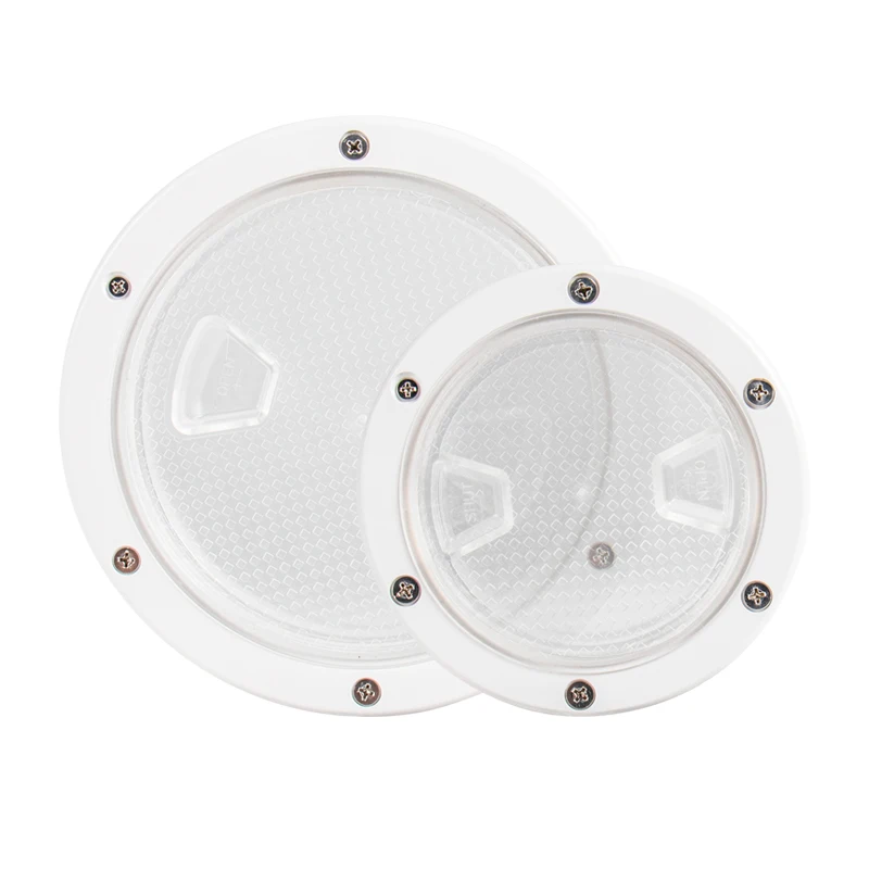 Plastic 4-6 inch white circular transparent inspection hatch deck anti-corrosion cover, used for marine yacht RV trucks