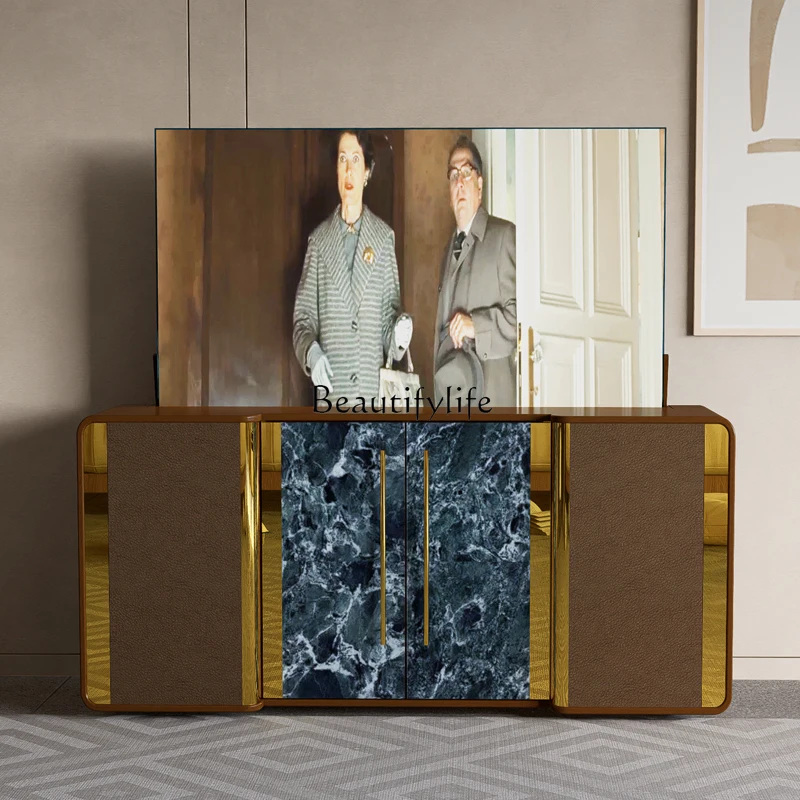 jj *Lifting TV Cabinet Multifunctional Automatic Electric Hidden Italian Minimalist Partition Cabinet