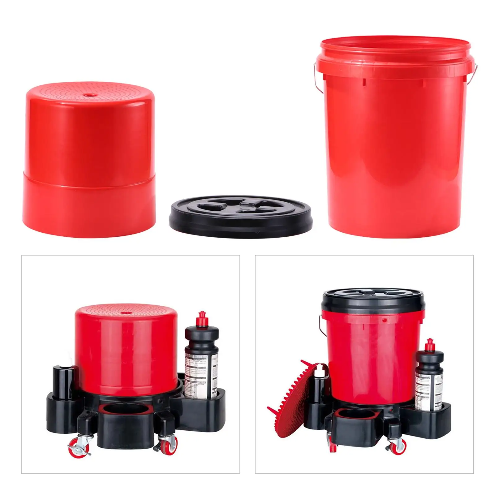 Automotive Washing Accessories Moving Base Car Wash Stool 360 Degree Turning Rolling Bucket Dolly for Car Beauty