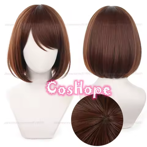 Shoko Ieiri Cosplay Wig Women 33cm Short Bob Wig Brown Wig Cosplay Anime Cosplay Wigs Heat Resistant Synthetic Wigs