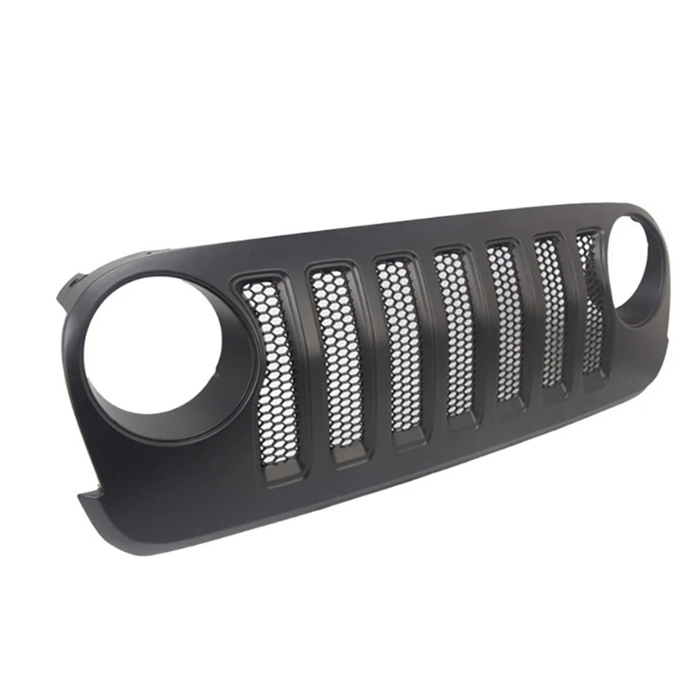 ترقية 2018 نظرة نمط الجبهة مصبغة ماتي الأسود التحديثية شبكة حماية السيارة ل جيب رانجلر JK 2007-2017 استبدال الشبكة الأصلية