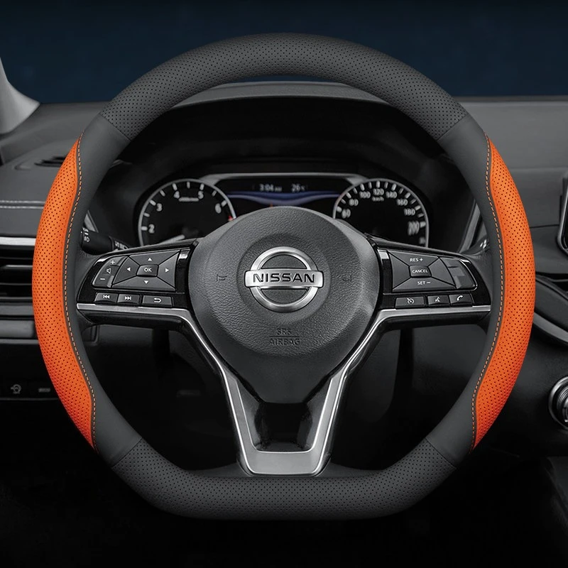 For Nissan Ultra Thin Steering Wheel Cover Soft Touch 15 Inch Fit Qashqai X‑Trail Rogue Altima Sentra Maxima Murano Auto Decor