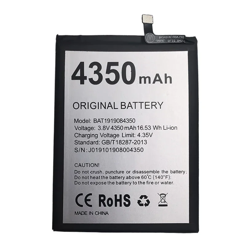 2024 Years 100% Original 4350mAh Phone Battery For Doogee N20 N20Pro N20 Pro BAT1919084350 Replacement Batteries Bateria