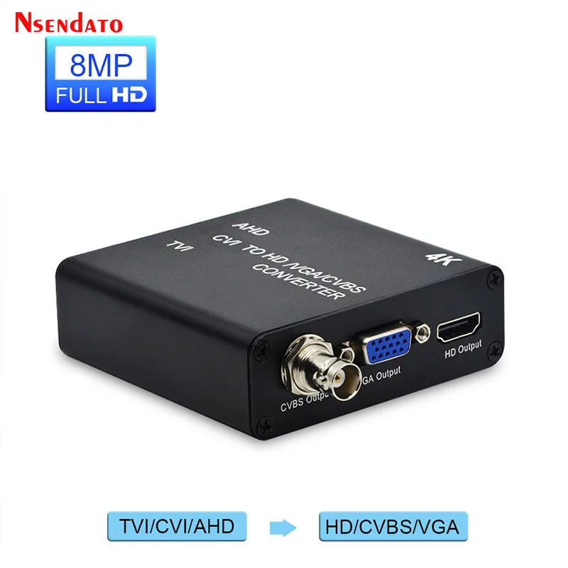 4K 8MP 3MP 5MP AHD CVI TVI to HDMI-Compatibe/CVBS/VGA Converter Full HD Camera Video Converter Adapter With loop output For CCTV