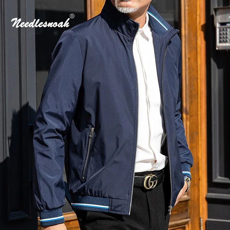 

Весенне-осеннее мужское деловое пальто, повседневные мужские куртки-бомберы, однотонная модная уличная ветровка, мужские бейсбольные куртки высокого качества