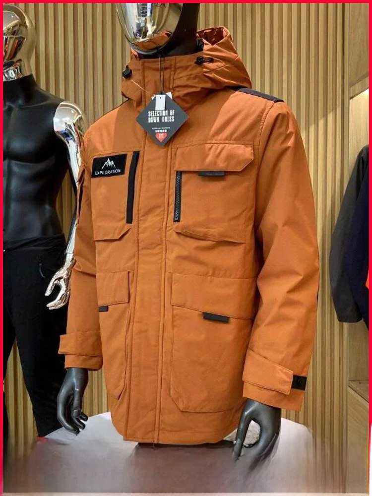 

Мужская уличная куртка Du down Jaet с 90% пуховым наполнителем, ветрозащитная, водонепроницаемая, морозостойкая, с капюшоном, повседневная, из полиэфирного волокна, на молнии