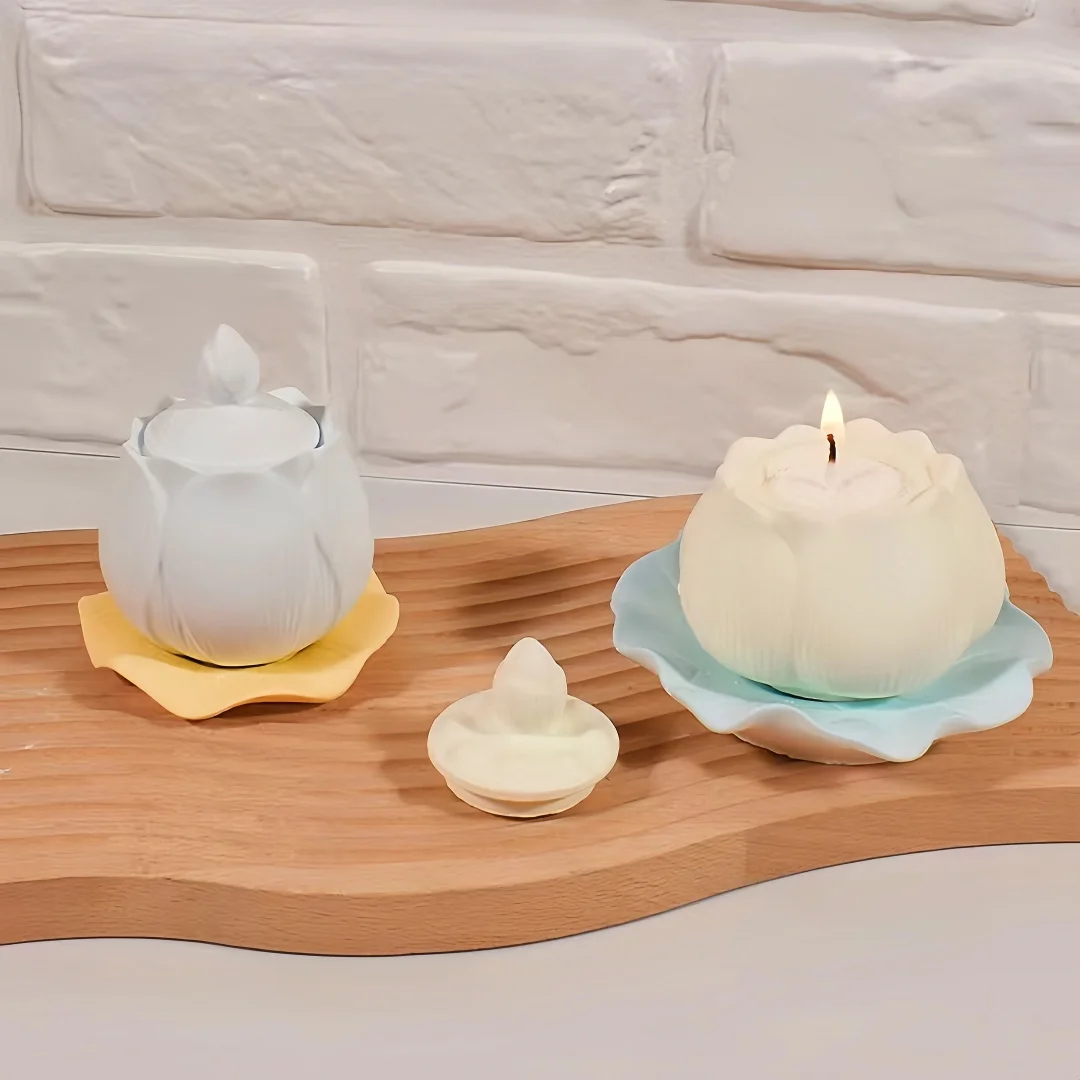 

Цветок лотоса, чашка для свечи, гипсовая силиконовая форма, подсвечник, банка для хранения, гипсовая форма для украшения дома, форма для лотка