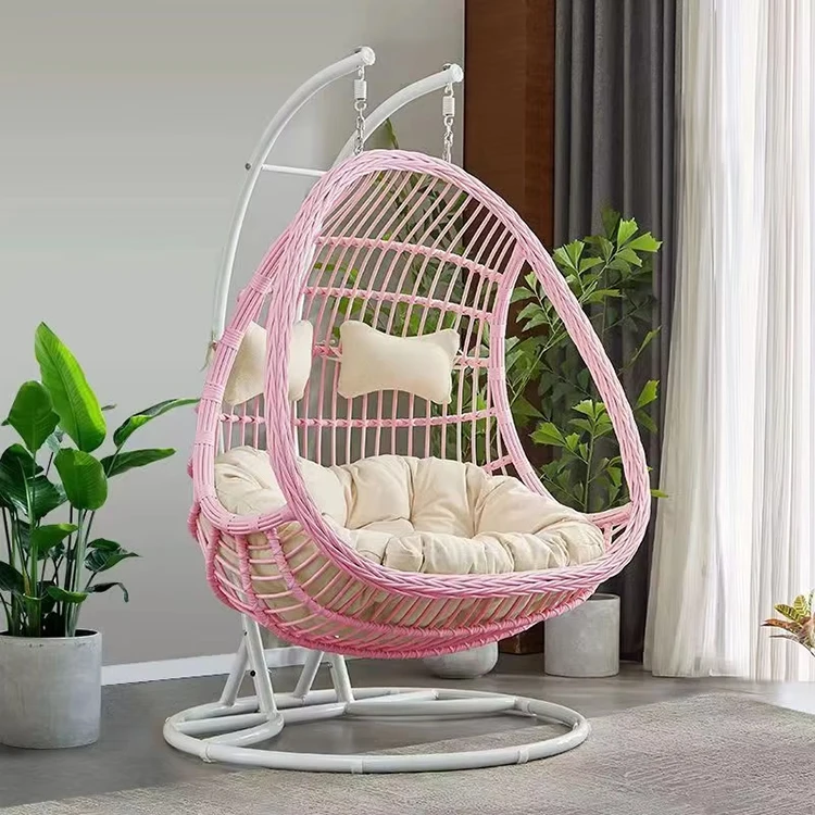 أرجوحة مع مجموعة إطارات فولاذية - أرجوحة من الخيزران مناسبة لجميع الأحوال الجوية