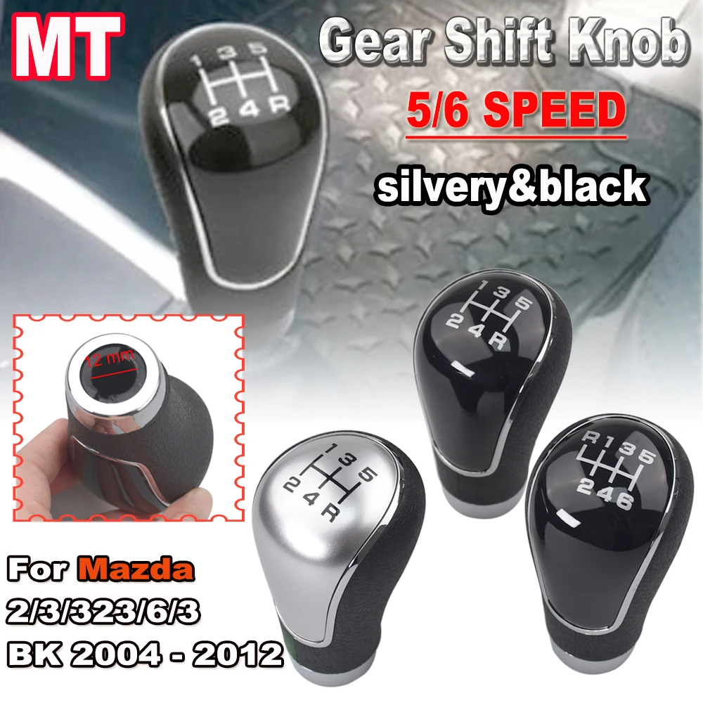 5/6 Speed Manual Transmission Car Gear Shift Handle New ABS Shift Lever Gear Shift Knob For Mazda 2/3/323/6/3 BK 2004 - 2012