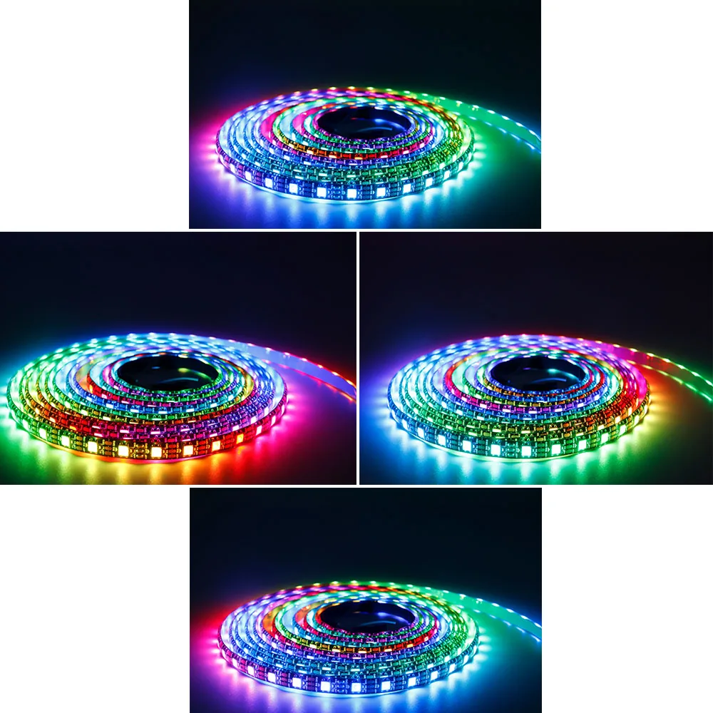 1m 2m 3m 4m 5m WS2812B WS2812 Led Strip,30/60/74/96/144Pixels/Leds/m Individually Addressable Smart WS2812 IC RGB Led Strip DC5V