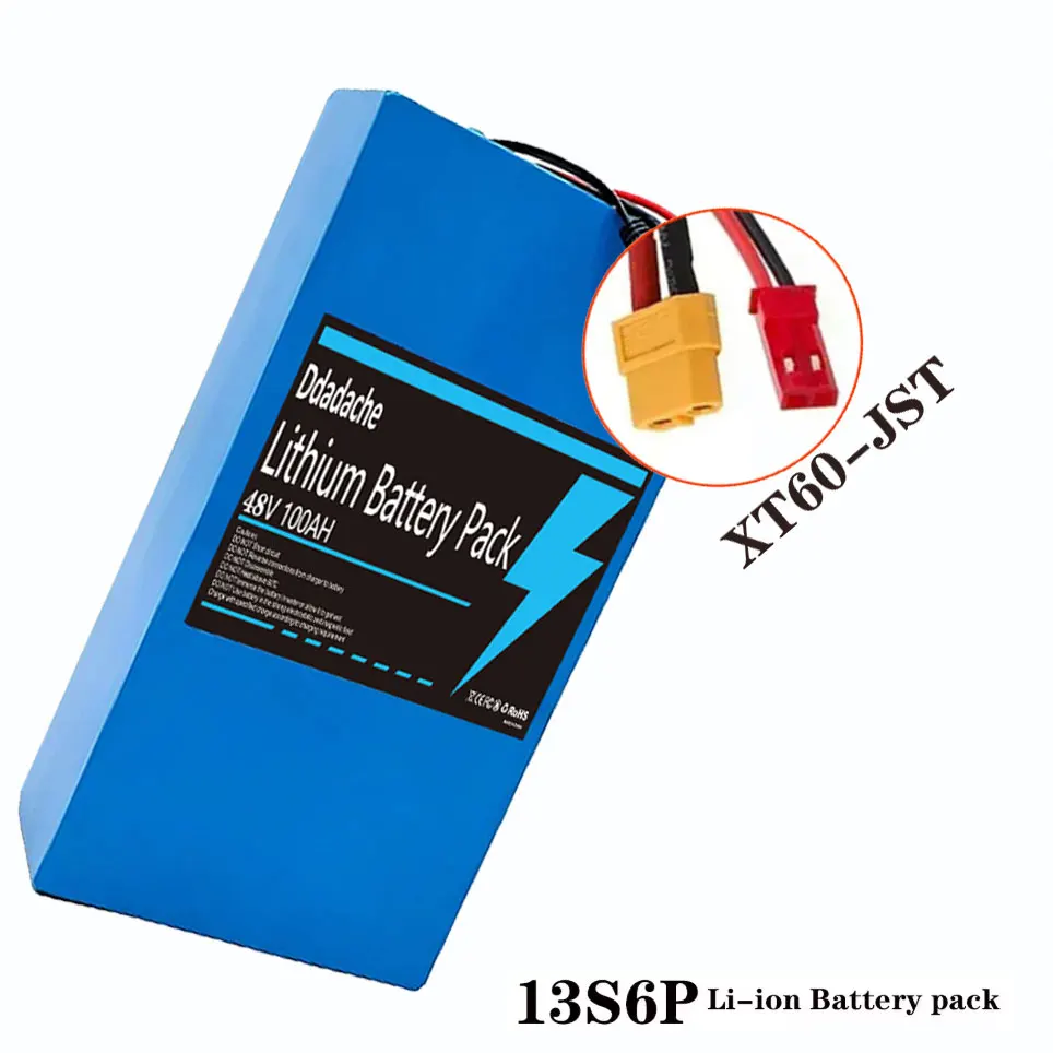 100Ah 48V 100% Nieuwe 13S6P Batterij Originele Lithium Batterij 2000W Citycoco Gemotoriseerde Scooter Batterij Ingebouwde 50A BMS