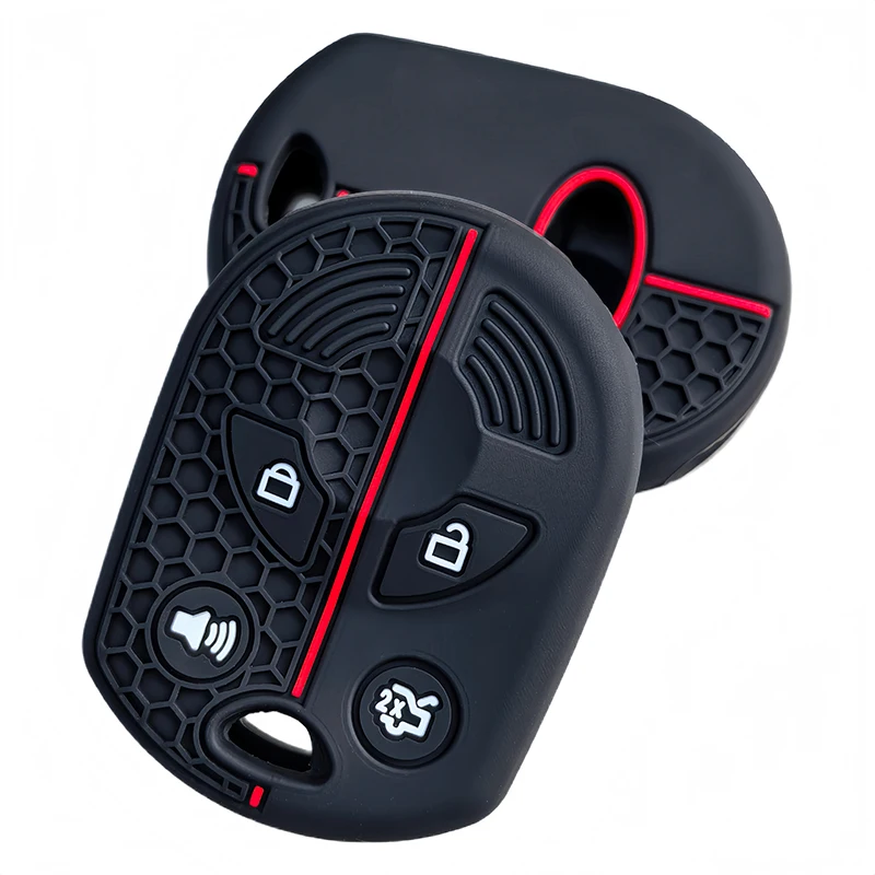 Silikon-Schlüsselhülle für Ford Focus Fiesta Escape Explorer V Eske 2012-2017 Schlüsselabdeckung 4-Tasten-Schlüsselhalter Schutzgehäuse Fernbedienung