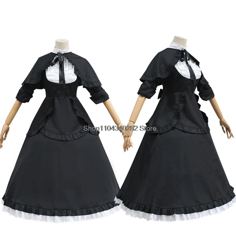 Magical Girl Akemi Homura Black Dress Cosplay Costume Wig Anime Halloween Party Suit