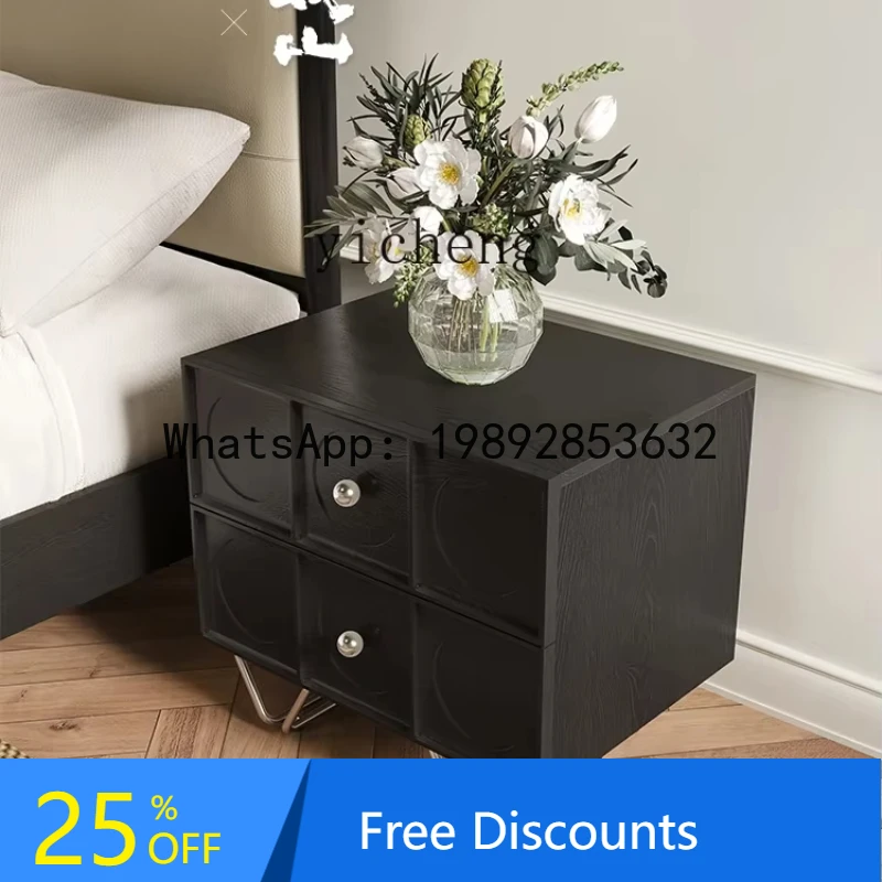 

French Vintage Ash Bedside Cabinet Home Bedroom Bedside Cabinet