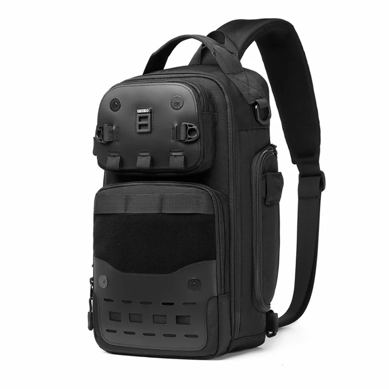 Ozuko New Men's Crossbody Bag Waterproof Oxford Sports Large Capacity Chest Bag For Men Outdoor Waterproof One Shoulder Bag