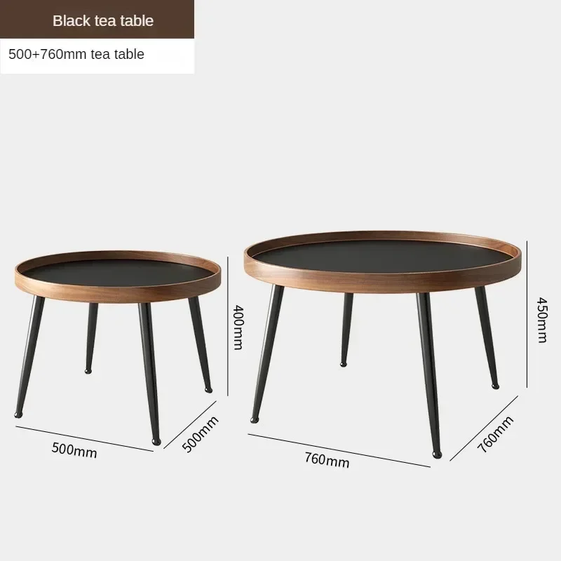 Coffee Table Combination for Small Apartment Solid Wood Table Living Room Furniture Light Luxury Balcony Tea Tables