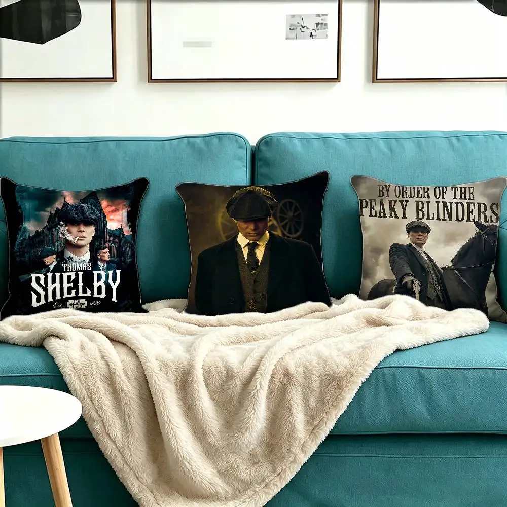 T-Thomas Moive Peaky Blinders Pillow Case Square Double-Sided Sofa Cushion Cover Bedroom Bedside Pillow