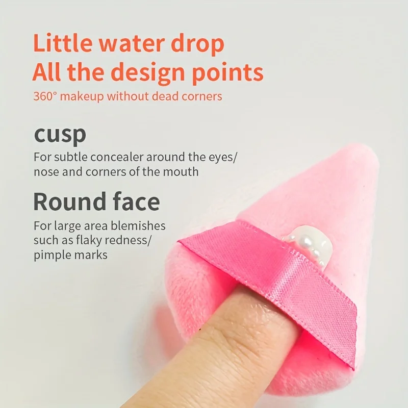 60 قطعة من منتفخة البودرة المثلثة المخملية الصغيرة، خلاط مكياج ناعم للغاية للمحيط والعينين والحواف، مجموعة إسفنجة مزج كريم الأساس، #6