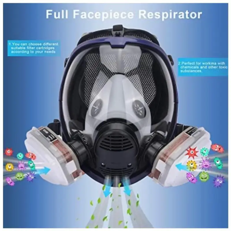 Chemical mask 6800 15/17 in 1 gas mask dust respirator paint insecticide spray silicone full face filter for laboratory welding