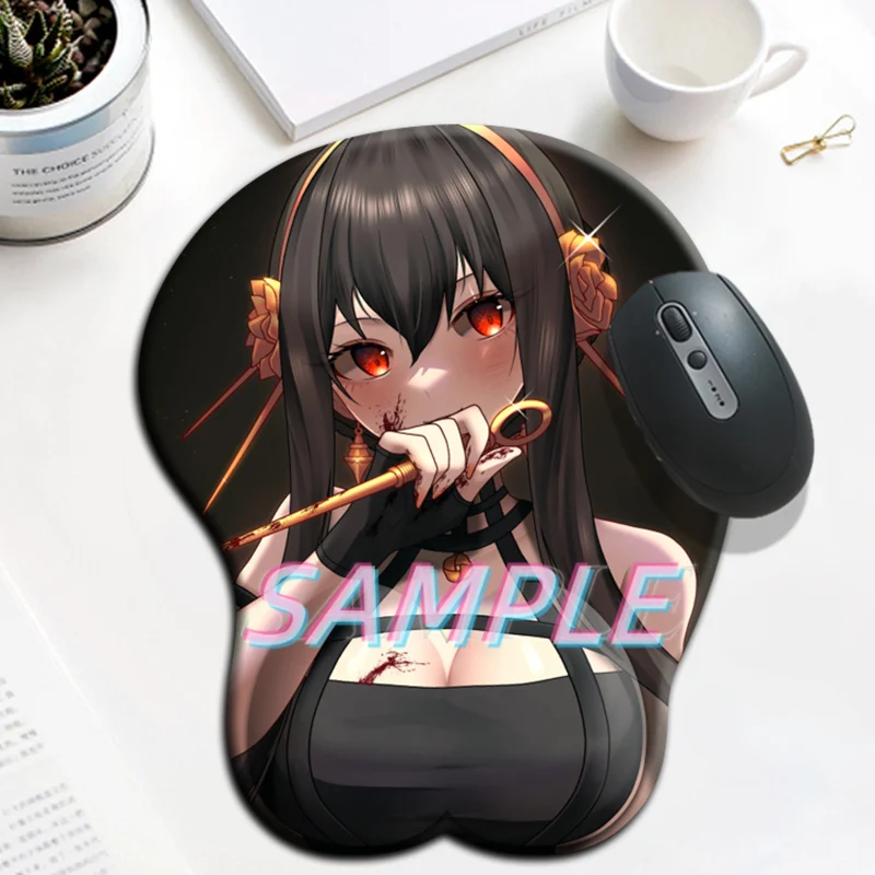 3D Breast Mouse Pad Yor Forger Briar SPY×FAMILY Soft Silicone Big Opaii Mousepad with Wrist Rest Desk Pad